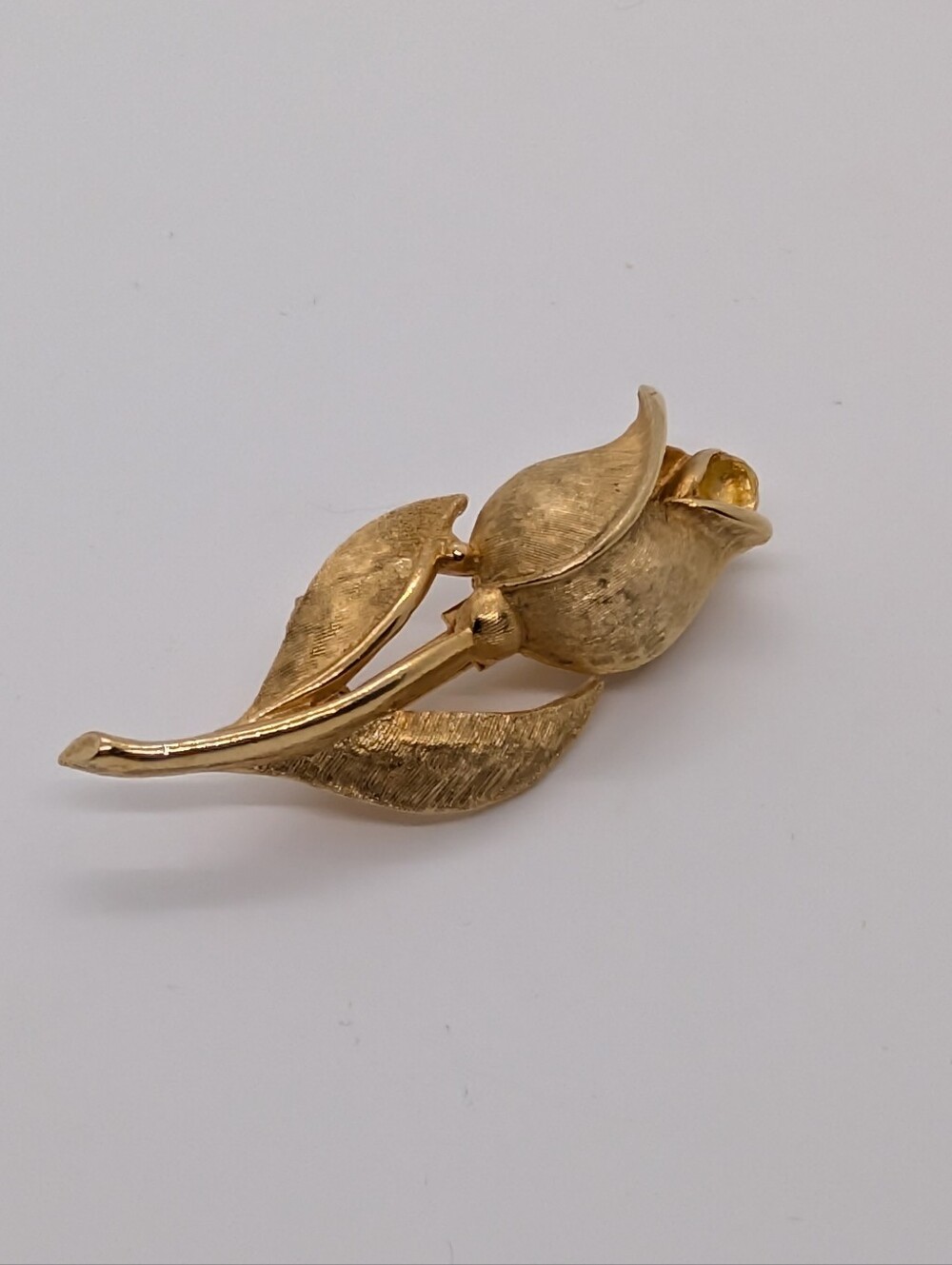 Vintage Gold-Tone Coro Rose Brooch